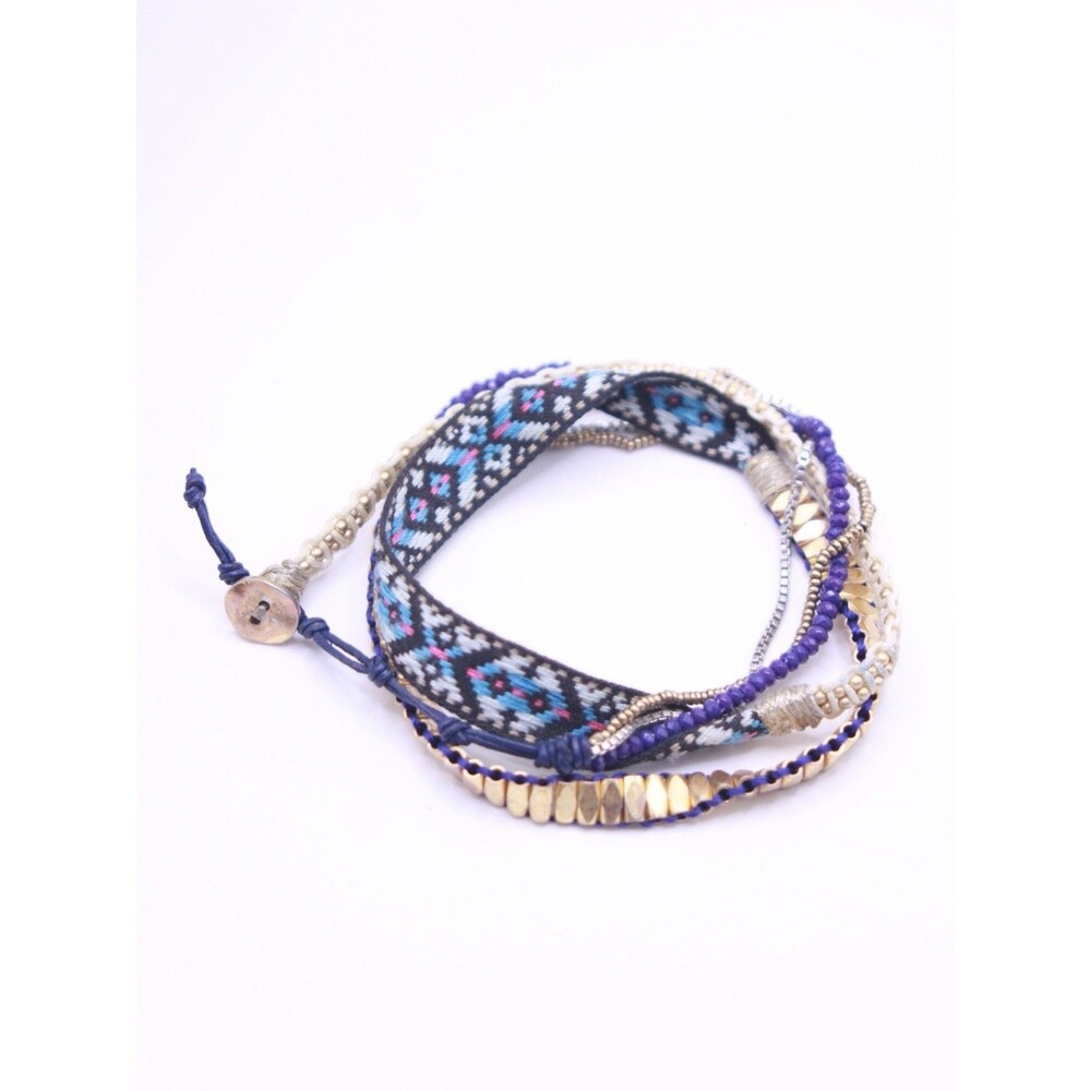 Stella & Dot Vista Wrap Bracelet Boho Chic Tribal 48”